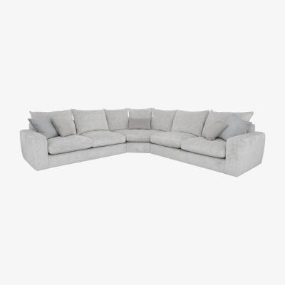 Furniture Village Boutique Pandora Large Corner Fibre Fill Sofa - Plain Silver