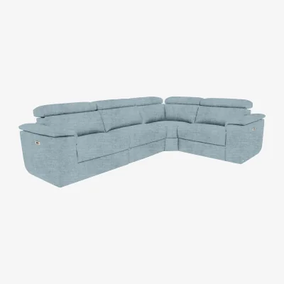 Furniture Village Nicoletti - Davide Small Fabric Right Hand Facing Corner Sofa with Power Recliner