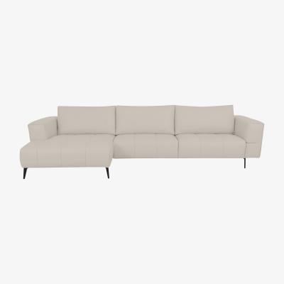 Furniture Village Domicil - Lawson Leather Left Hand Facing Chaise End Sofa - NN Frost