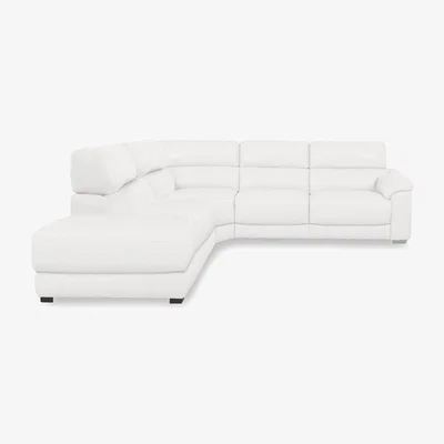 Furniture Village World of Leather - Nova BV Leather Left Hand Facing Chaise End Sofa - BV Star White