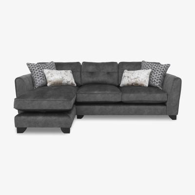 Furniture Village Mariah Fabric Classic Back Left Hand Facing Chaise End Sofa - Dapple Moleskin