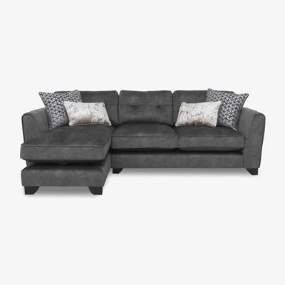 Furniture Village Mariah Fabric Classic Back Left Hand Facing Chaise End Sofa - Dapple Moleskin