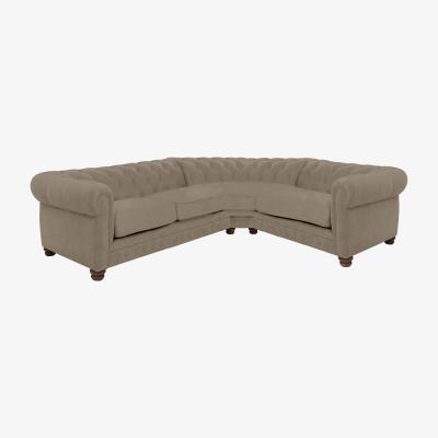 Furniture Village Alexander and James - Chesterfield Collection Hugo Small Fabric Right Hand Facing Corner Sofa - Mouse - Dark Feet