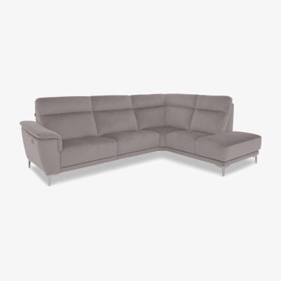 Furniture Village Nicoletti Italia - Amalfi Fabric Right Hand Facing Chaise Power Recliner Sofa - Selma Grigio
