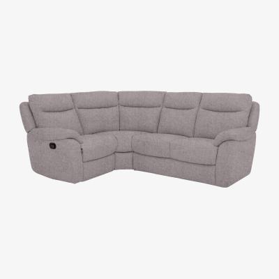 Furniture Village Snug Compact Fabric Power Recliner Left Hand Facing Corner Sofa - R27 Pewter