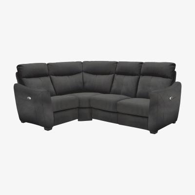 Furniture Village Compact Collection Midi Fabric Power Recliner Corner Sofa - Grey
