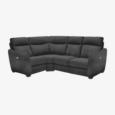 Furniture Village Compact Collection Midi Fabric Power Recliner Corner Sofa - Grey