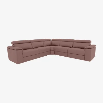 Furniture Village Nicoletti - Davide Large Leather Corner Sofa - Botero Cipria