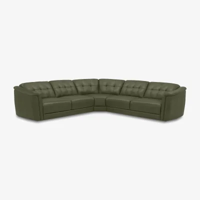 Furniture Village Monarch Large Leather Corner Sofa - Oslo Pine