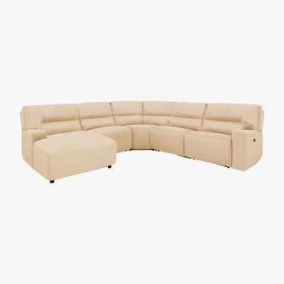Furniture Village Eden Leather Recliner Corner Sofa - Beige- World of Leather