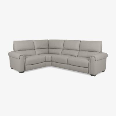 Furniture Village Nixon NC Leather Left Hand Facing Corner Sofa - Feather