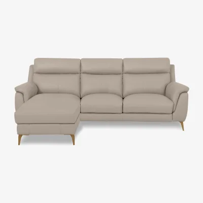 Furniture Village World of Leather - Eclipse Leather 3 Seater Left Hand Facing Chaise End Sofa - Feather