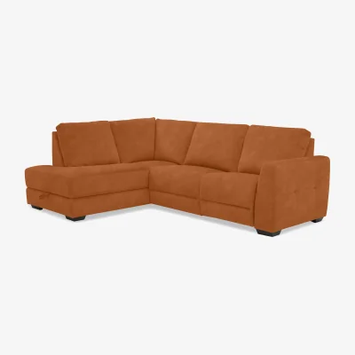 Furniture Village Dinky Fabric Left Hand Facing Corner Sofa with Storage Chaise End - Dexter Pumpkin - Sofas and Armchairs - In Time for Christmas