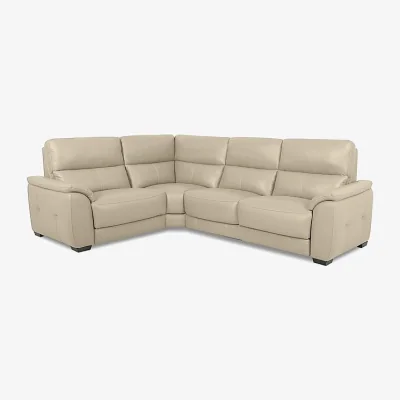 Furniture Village World of Leather - Saffron Small BV Leather Left Hand Facing Corner Sofa - BV Bisque