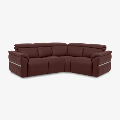Furniture Village Dolomite Small Leather Right Hand Facing Corner Sofa - Montana Ruby