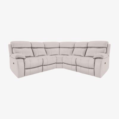 Furniture Village Moreno BV Leather Corner Sofa with Power Recliner - Frost
