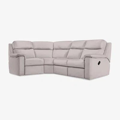 Furniture Village G Plan - Thornbury Leather Manual Recliner Left Hand Facing Corner Sofa - Cambridge Chalk
