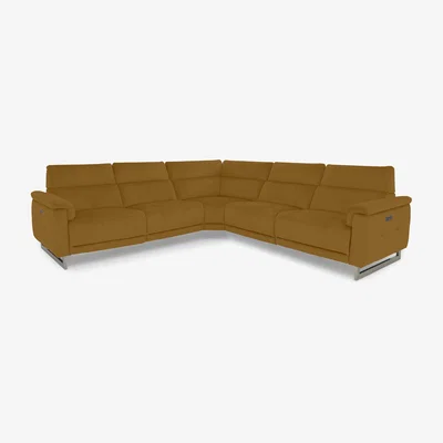 Furniture Village Moet Large Fabric Power Recliner Corner Sofa with Telescopic Headrests