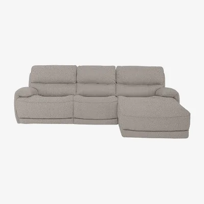 Furniture Village Link Fabric Power Recliner Right Hand Facing Corner Chaise Sofa with Power Headrests - Dove