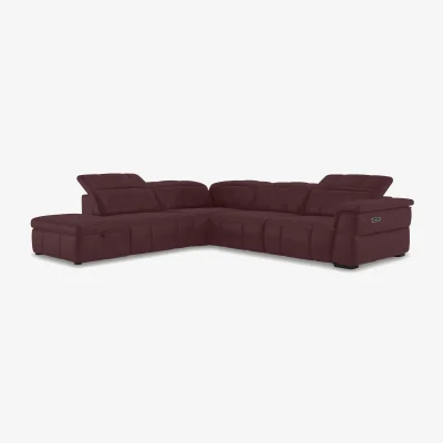 Furniture Village Inca NC Leather Power Recliner Left Hand Facing Corner Sofa with Power Headrests and Storage Chaise End - Sofas and Armchairs - In Time for Christmas