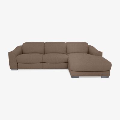 Furniture Village Xavier Fabric Double Power Recliner Right Hand Facing Chaise End Sofa with Power Headrests - Tobacco