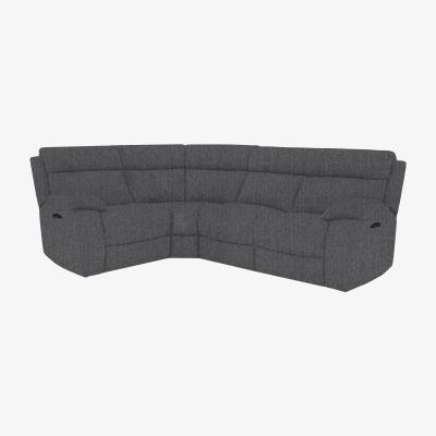 Furniture Village Moreno Small Fabric Left Hand Facing Corner Sofa with Power Recliner - R39 Charcoal