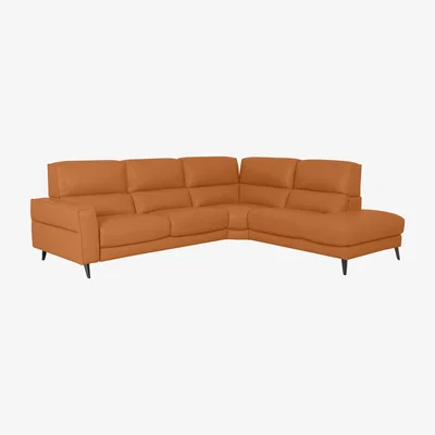 Furniture Village Axel BV Leather Right Hand Facing Chaise End Sofa - BV Honey Yellow