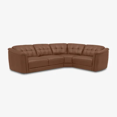 Furniture Village Monarch Small Leather Right Hand Facing Corner Sofa - Montana Butterscotch