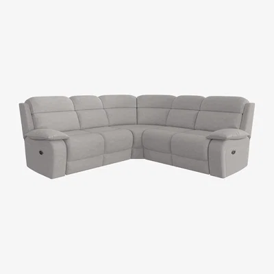 Furniture Village Moreno SD Ultra Soft Fabric Corner Recliner Sofa - Grey