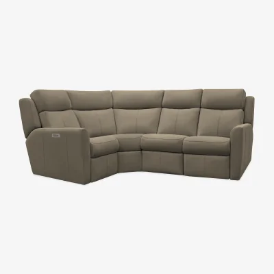 Furniture Village G Plan - Wren Small Leather Left Hand Facing Corner Sofa with Power Recliner