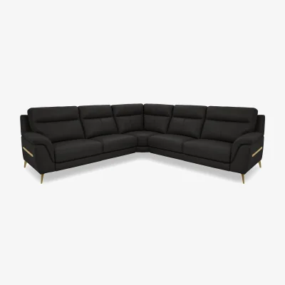 Furniture Village World of Leather - Eclipse Large Leather Corner Sofa - Black