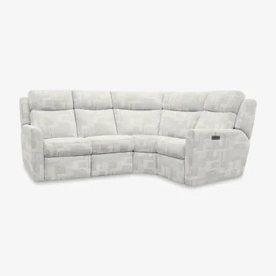 Furniture Village G Plan - Wren Small Fabric Power Recliner Right Hand Facing Corner Sofa with Power Headrests and Power Lumbar - Lydia Blush
