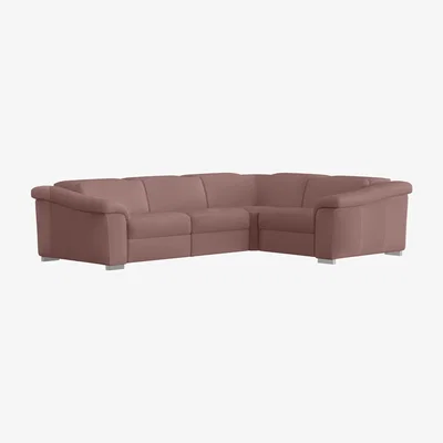 Furniture Village Nicoletti - Galileo Leather Corner Sofa - Pink