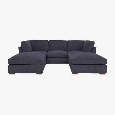 Furniture Village Emilia Standard U-Shaped Corner Sofa - Navy