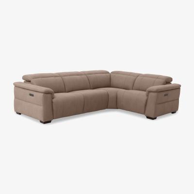 Furniture Village Inca Fabric Double Power Recliner Right Hand Facing Corner Sofa with Power Headrests