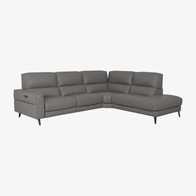 Furniture Village Axel NC Leather Right Hand Facing Chaise End Power Recliner Sofa - Sleet