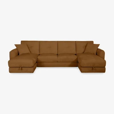Furniture Village Nest Large Fabric U-Shaped Corner Sofa with Double Storage Chaises