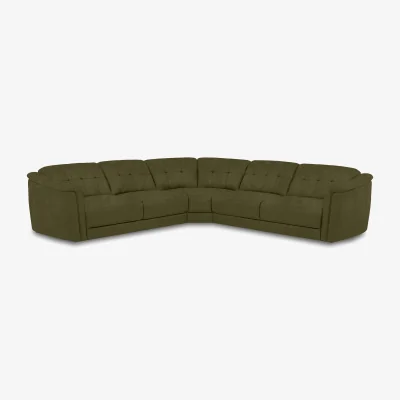 Furniture Village Monarch Large Fabric Corner Sofa - Olive Green