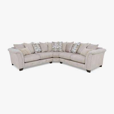 Furniture Village Aura Large Scatter Back Corner Sofa - Enzo Cream