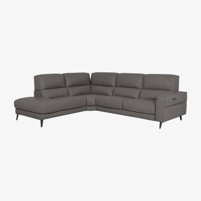 Furniture Village Axel Fabric Left Hand Facing Chaise End Power Recliner Sofa - Elephant