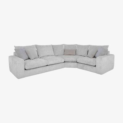 Furniture Village Boutique Pandora Small Right Hand Facing Corner Fibre Fill Sofa - Chevron Silver