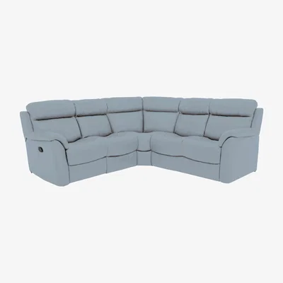 Furniture Village Relax Station Revive NC Leather Manual Recliner Corner Sofa - Pearl Blue