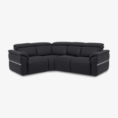 Furniture Village Dolomite Small Leather Left Hand Facing Corner Sofa - Lavender