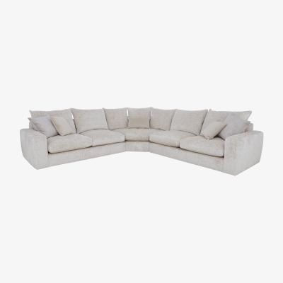 Furniture Village Pandora Large Corner Foam Fill Sofa - Plain Ivory
