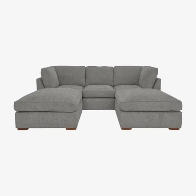 Furniture Village Emilia Small U-Shaped Corner Sofa - Grey
