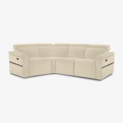 Furniture Village Dolomite Small Fabric Left Hand Facing Corner Sofa with Power Recliner