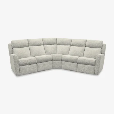 Furniture Village G Plan - Wren Large Fabric Corner Sofa with Power Recliner - Waffle Smoke