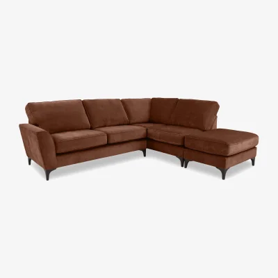Furniture Village Primrose Classic Back Right Hand Facing Corner Sofa with Footstool - Brandy