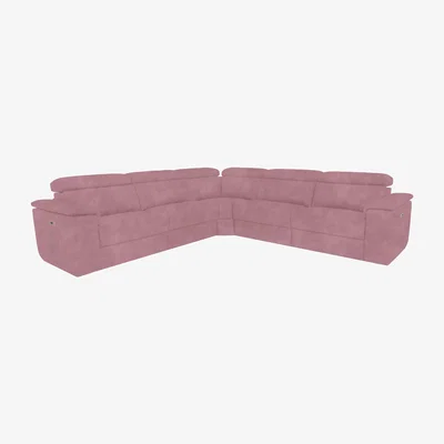 Furniture Village Nicoletti Italia - Davide Large Fabric Corner Power Recliner Sofa - Selma Rosa