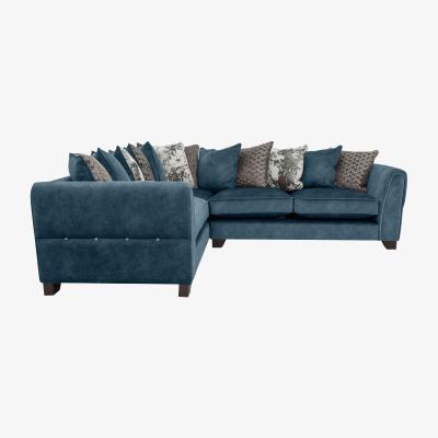Furniture Village Ariana Small Fabric Pillow Back Left Hand Facing Corner Sofa - Dapple Ocean